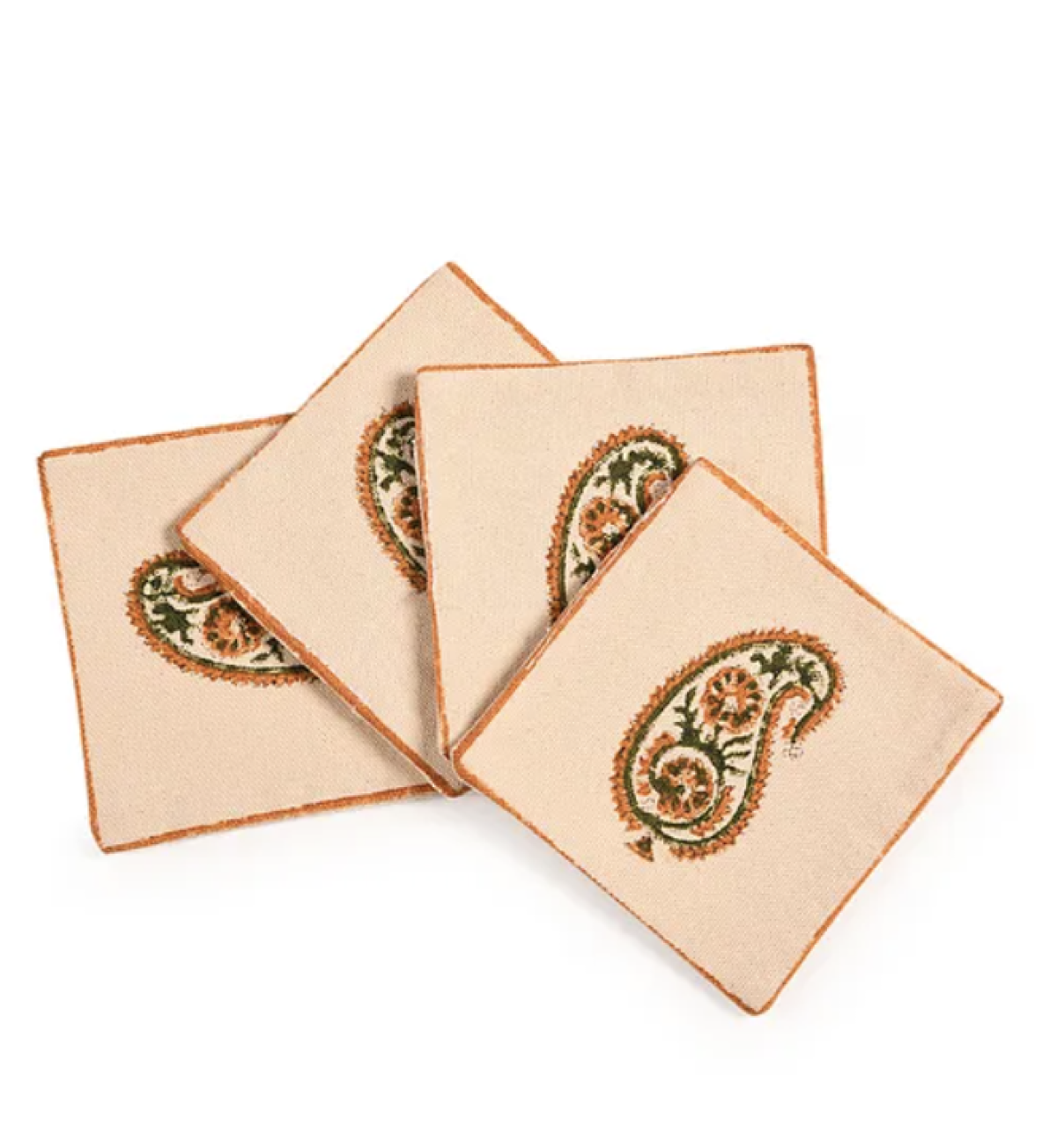 Set of 4 White Fabric Coaster