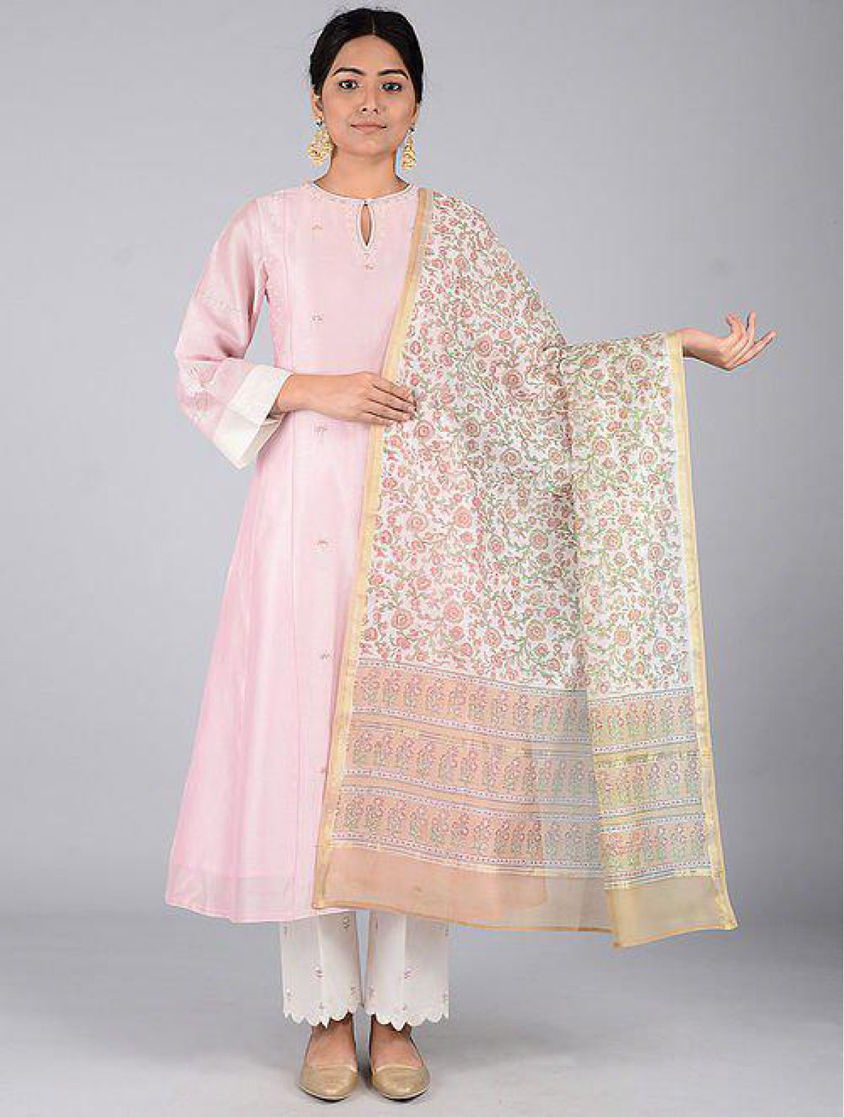 Beige Chanderi Dupatta