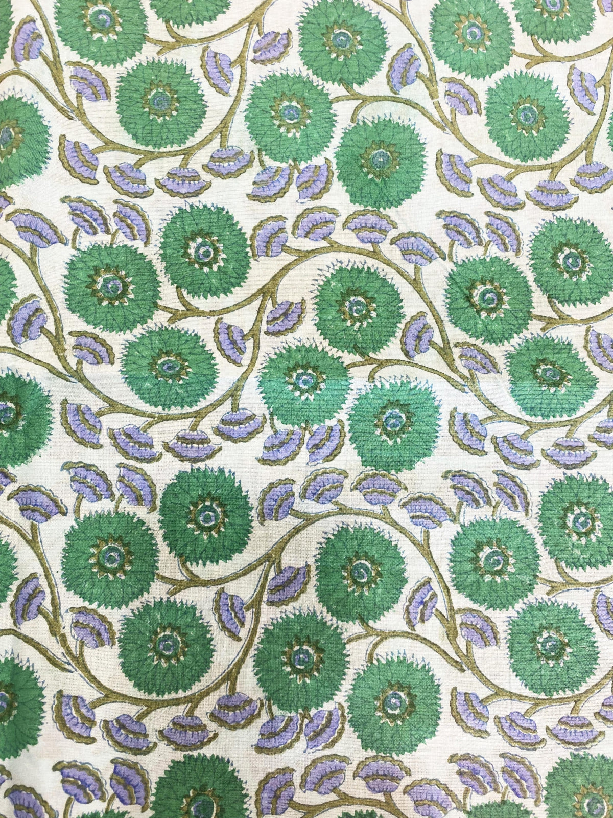Cotton Turquoise Round Flower Fabric by Meter