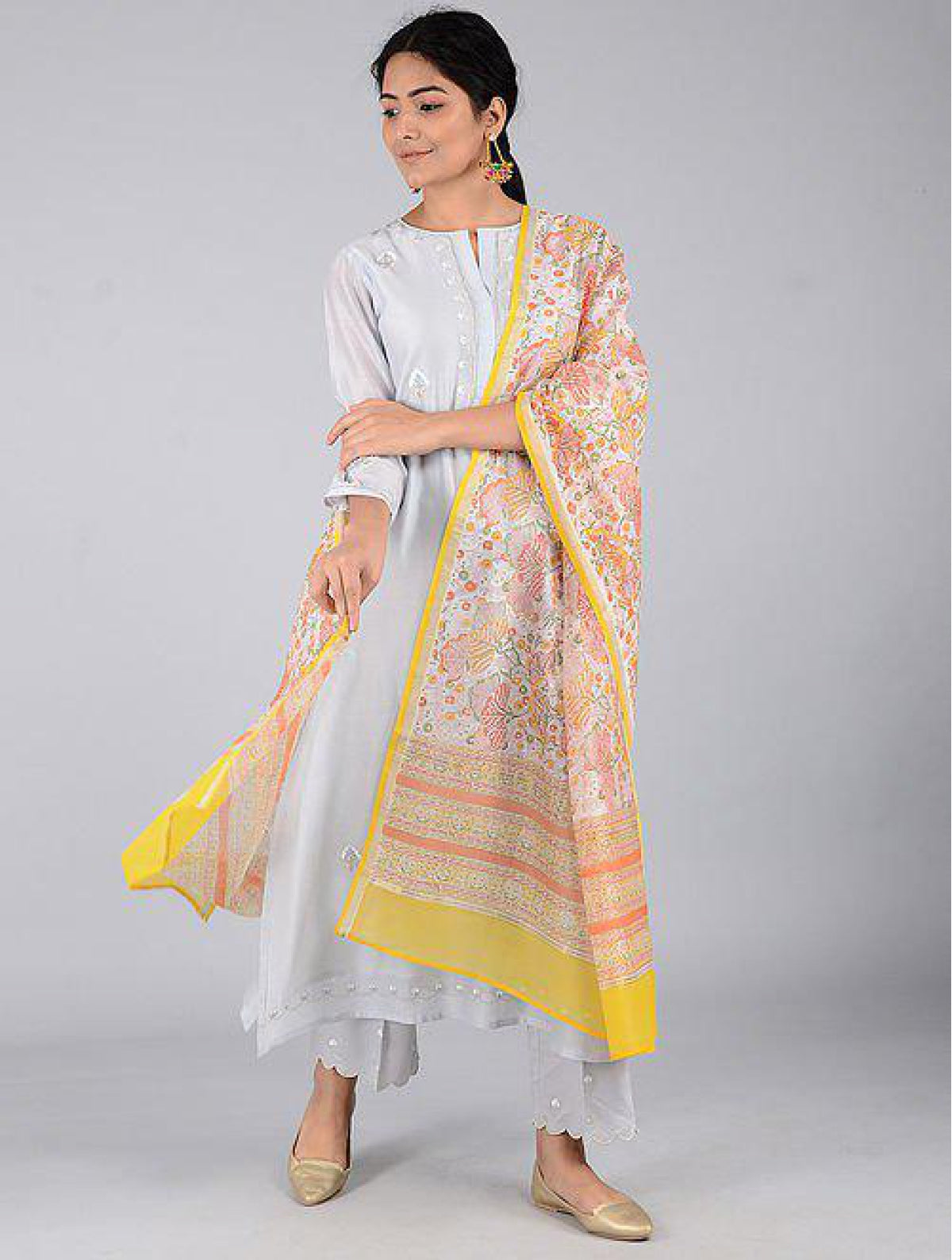 Yellow Chanderi Dupatta