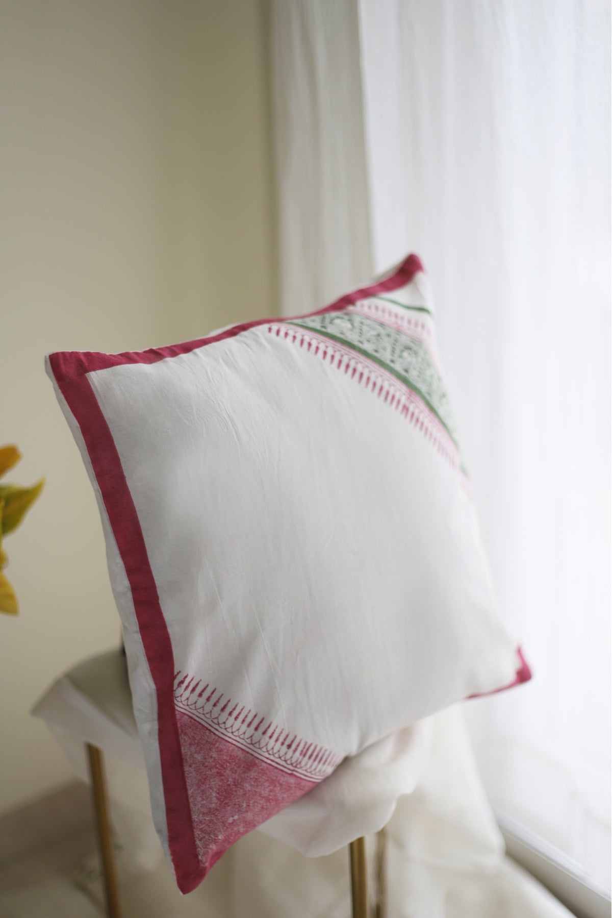Pink Diagnol Print Cushion Cover (Set of 2)