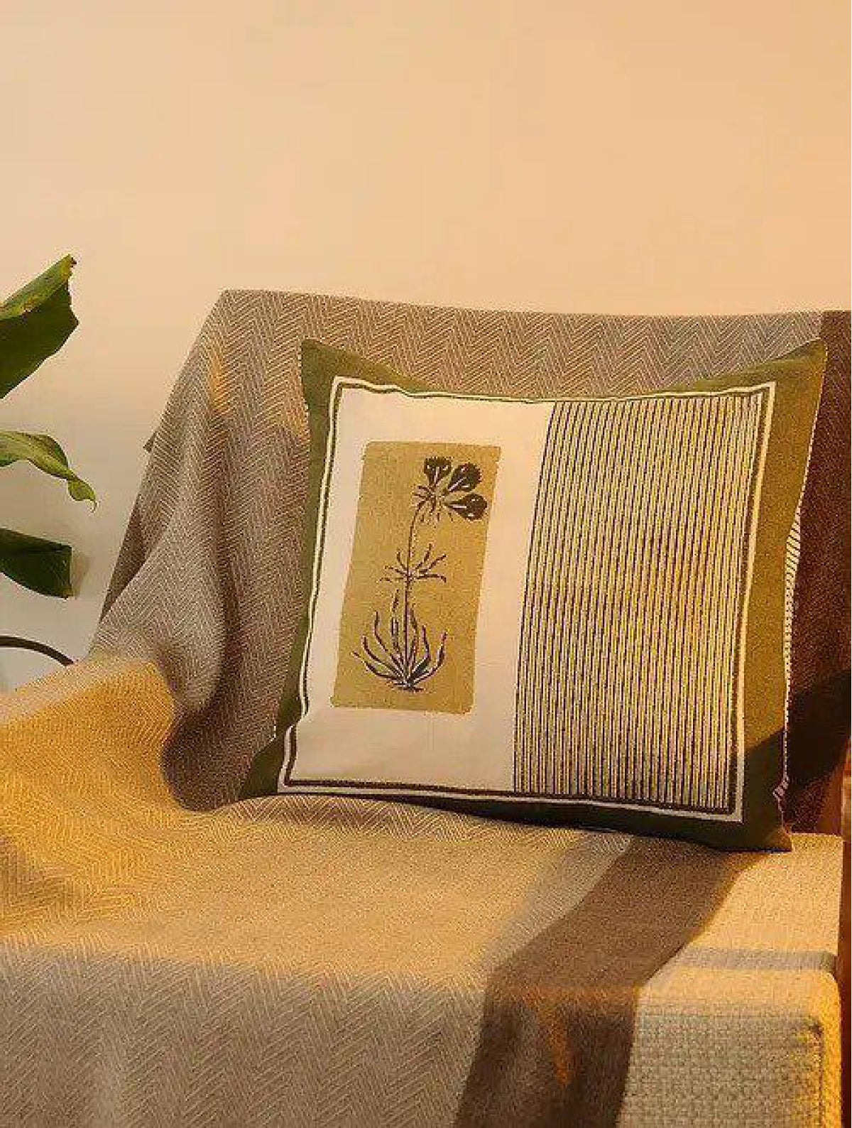 Blue & White Set Of 2 Hand Block Printed Cushion Cover