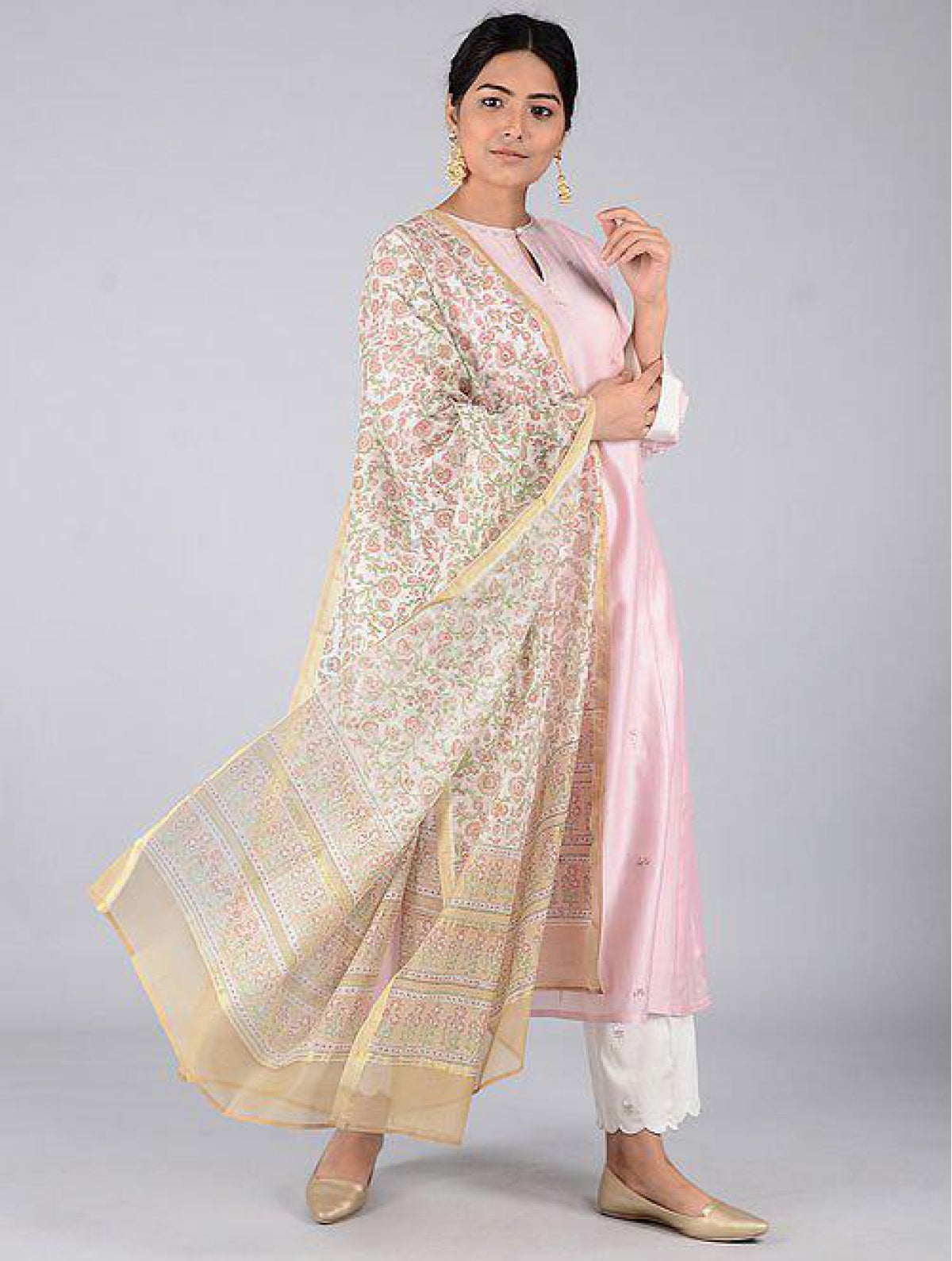 Beige Chanderi Dupatta
