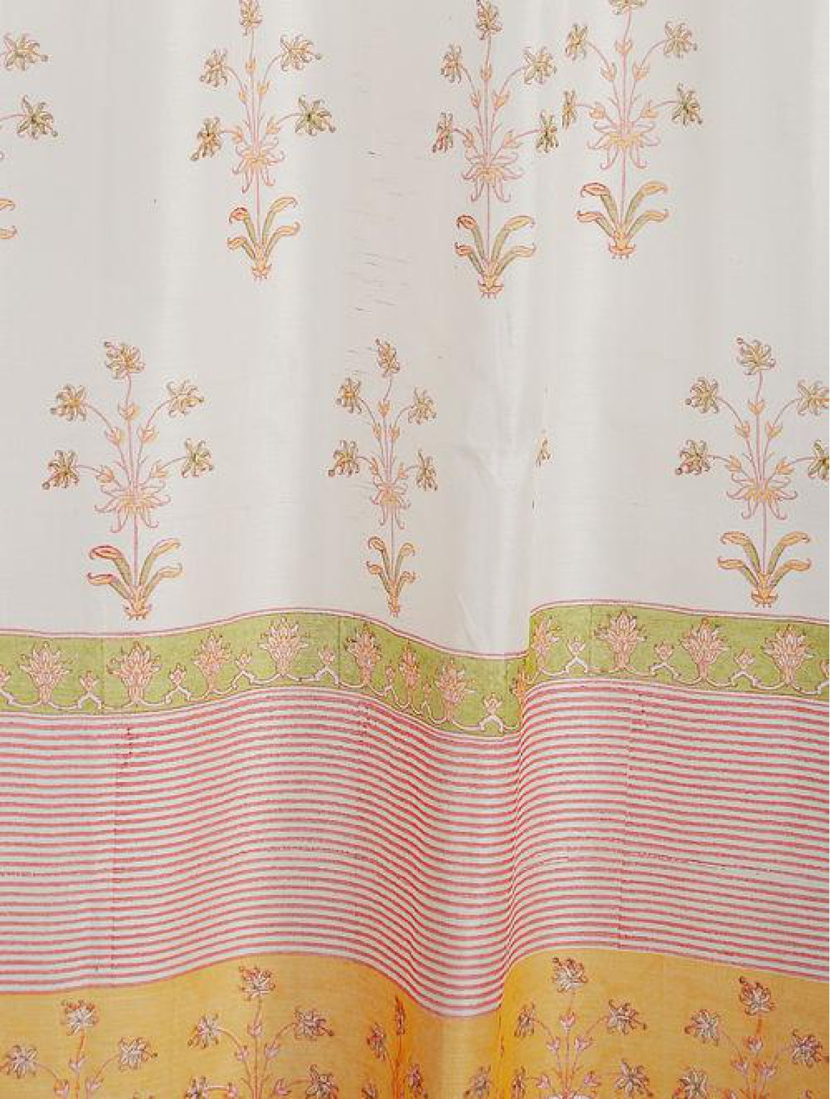 Chanderi Yellow Boota Curtains (Set of 2)