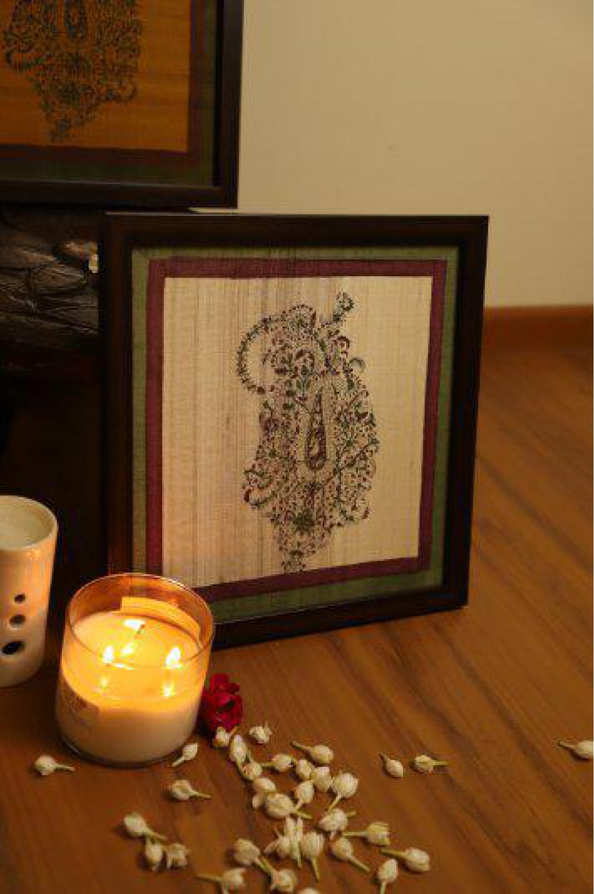 Set Of 2- Handblock Printed Wooden Wall Frame
