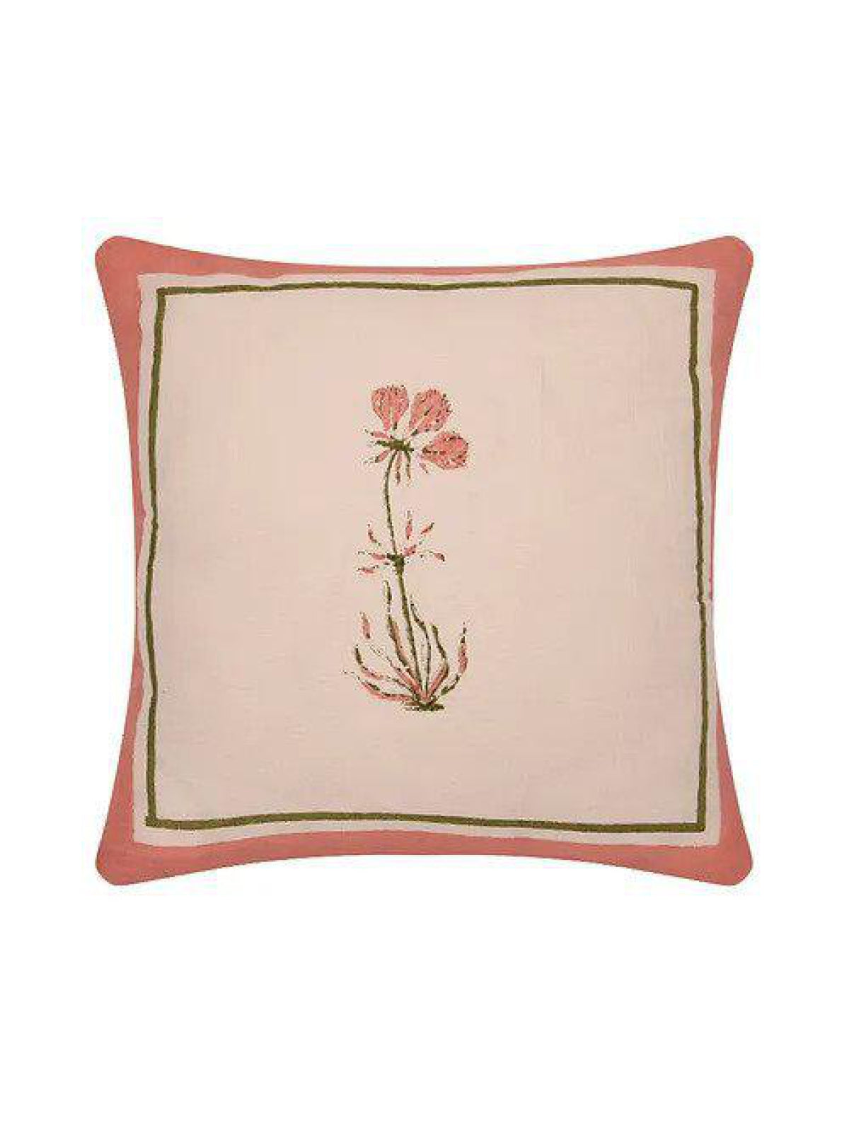 Magenta & White Set Of 2 Hand Block Printed Cushion Cover