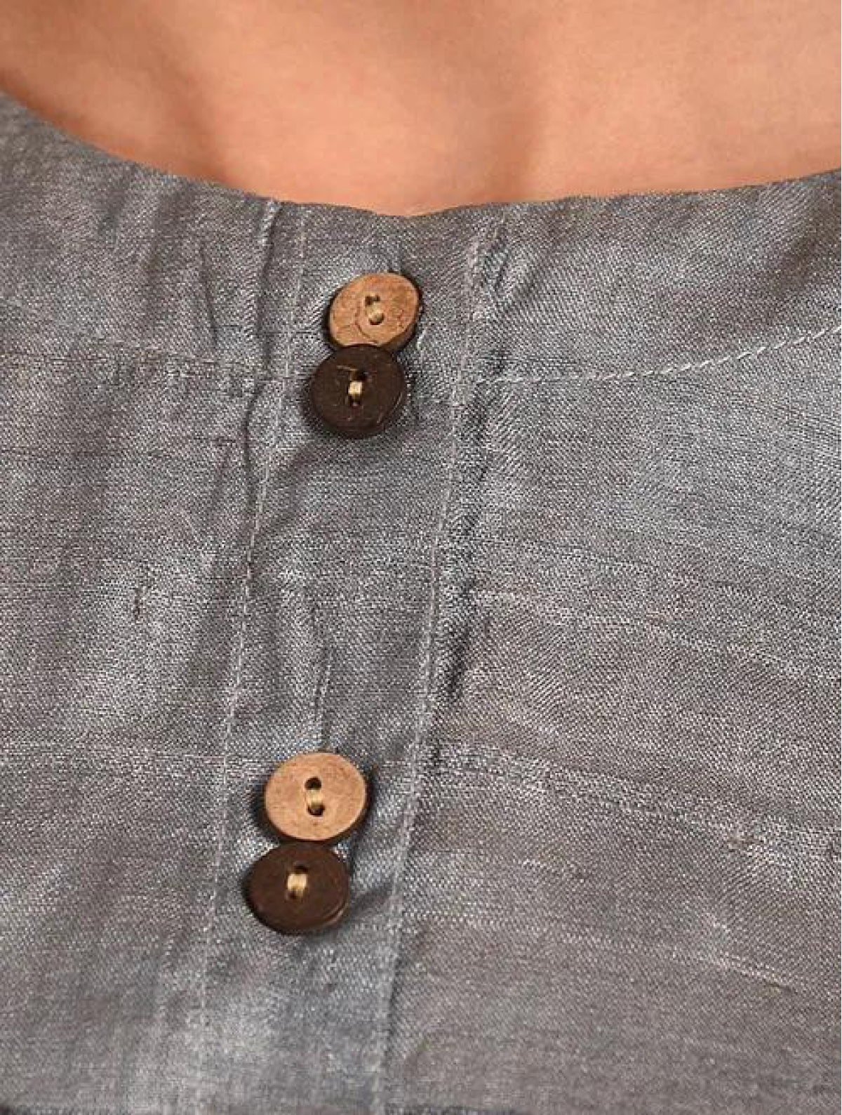 Grey 100 % Silk Tussar Blouse
