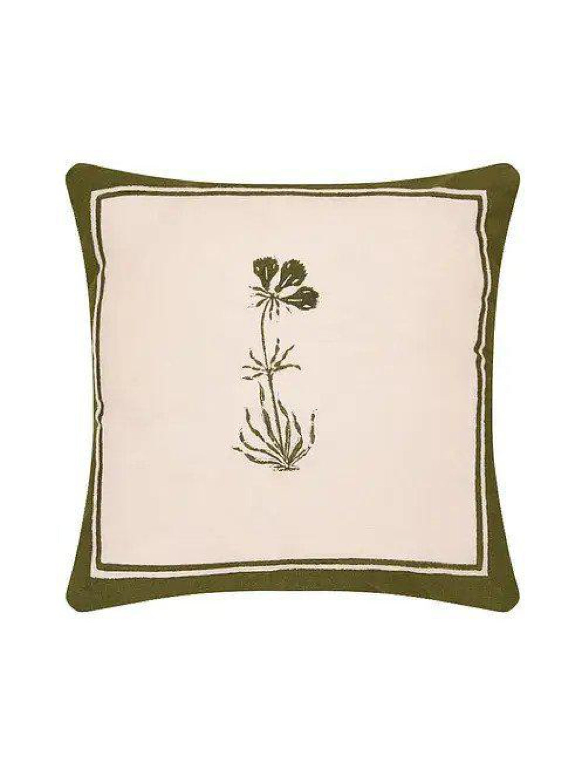 Olive Green & Blue Set Of 2 Hand Block Printed Cushion Cover