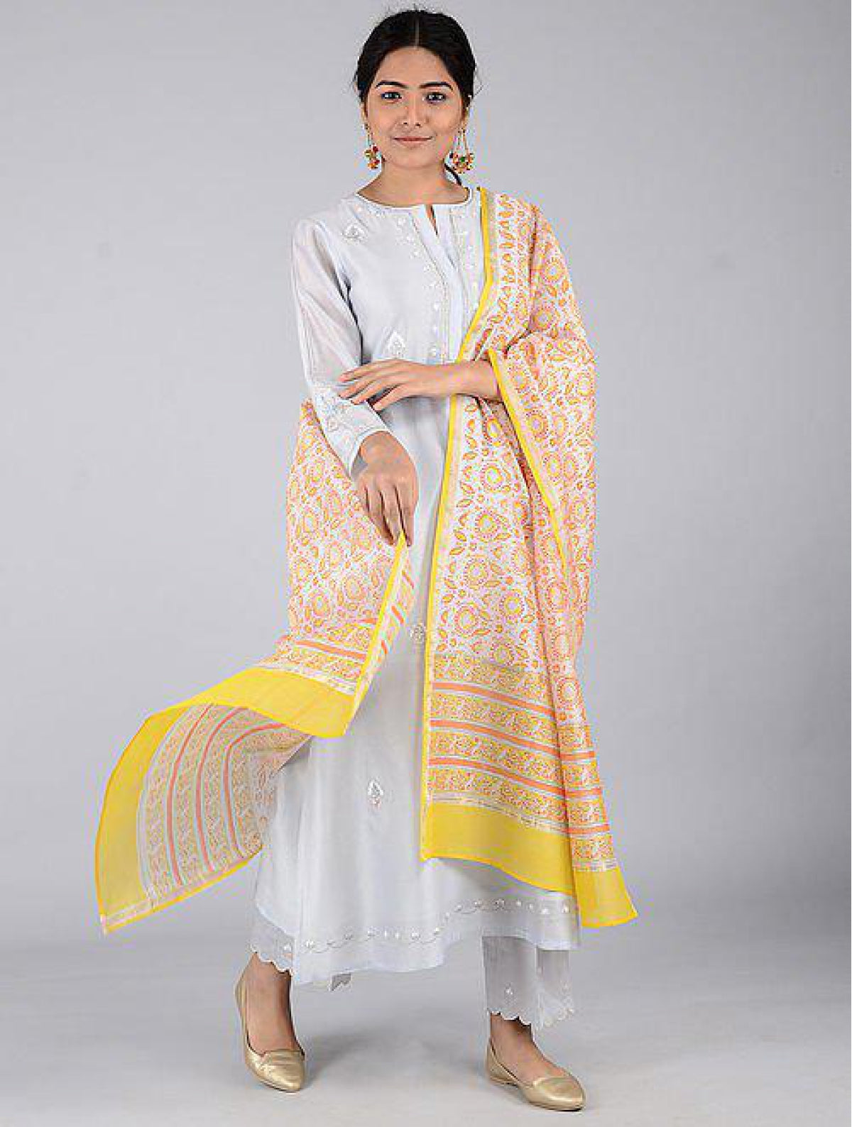 Yellow Chanderi Dupatta
