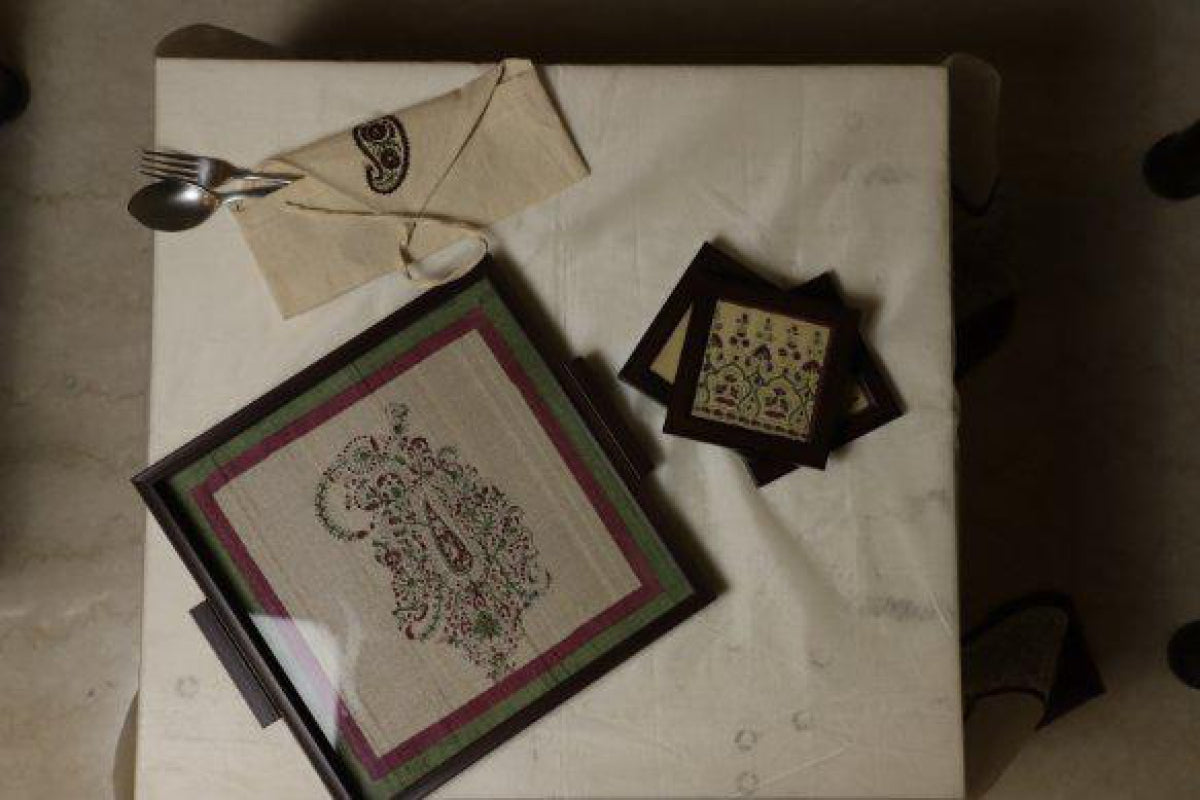 Wooden Handblock Printed Tray