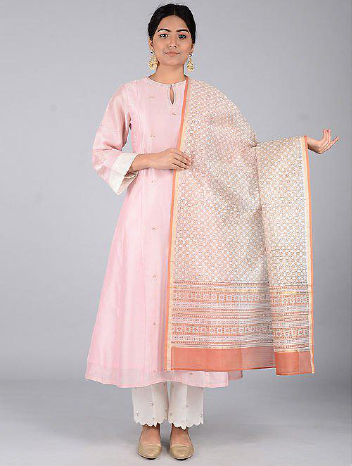 Rust Chanderi Dupatta