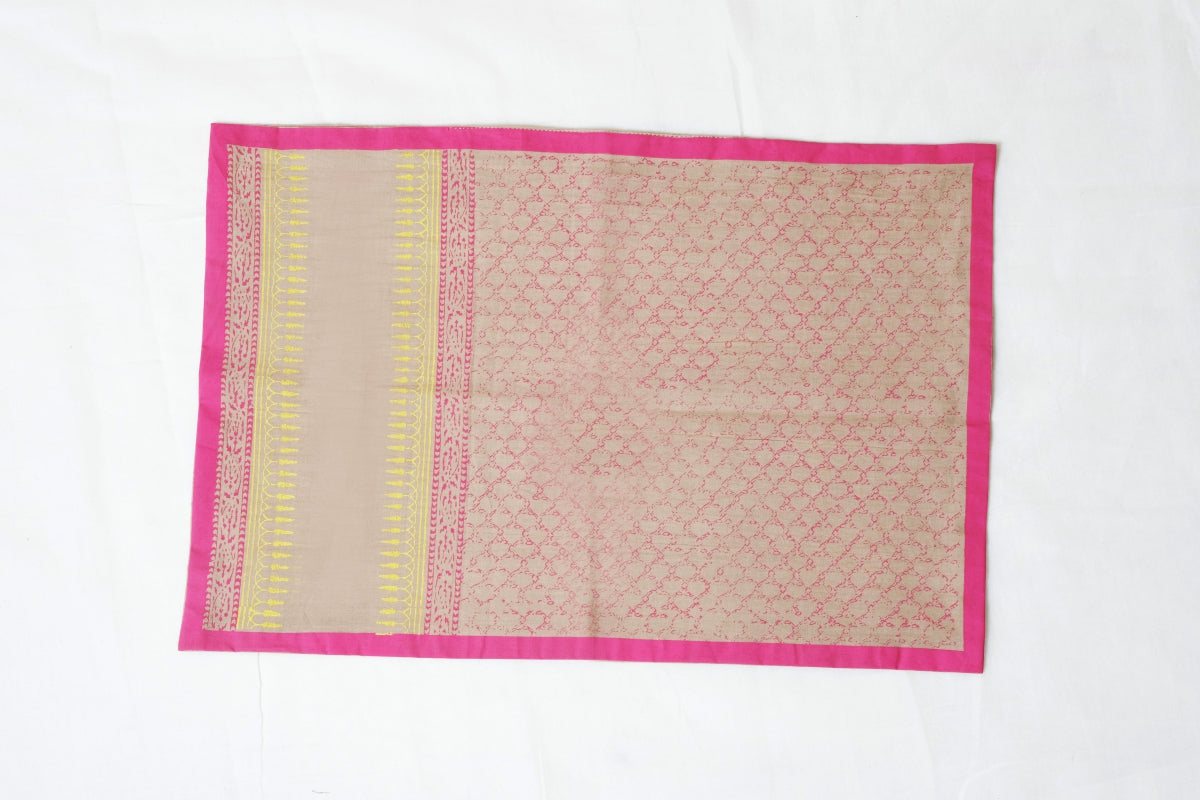 Pink Jaal Beige Table Mat 18*12(set of 2)