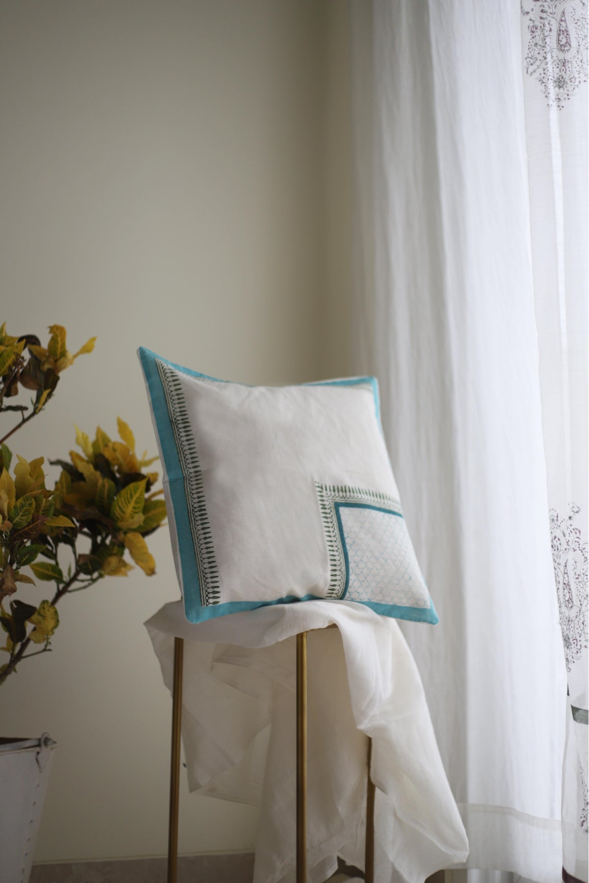 Square Blue Cushion Cover (Set of 2)