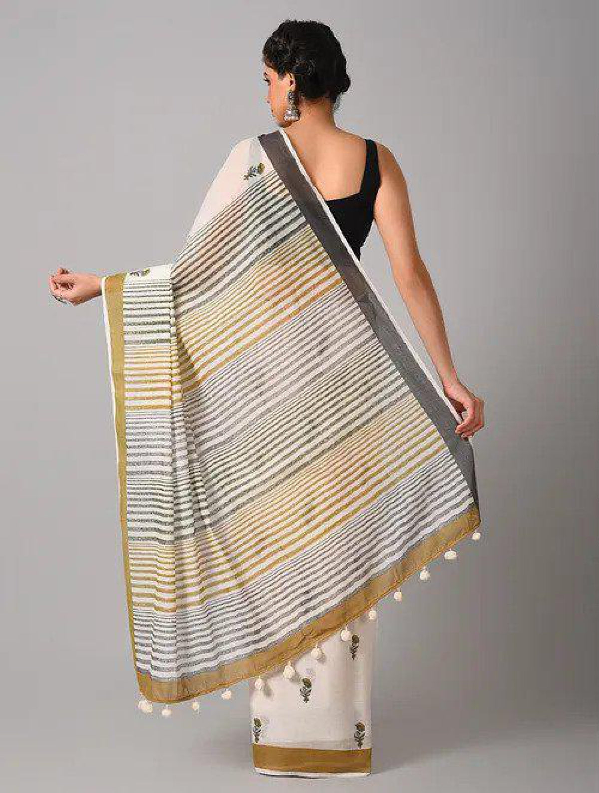 Off White Mughal Cotton Saree