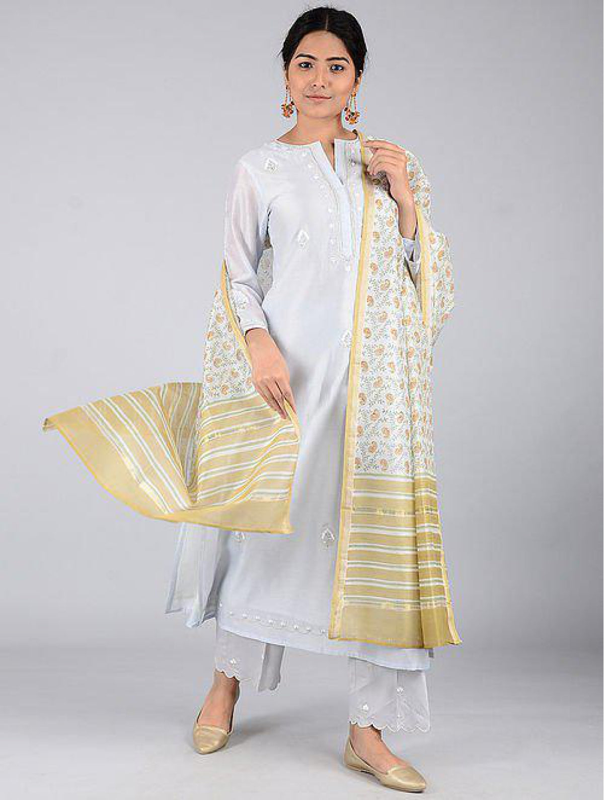 Beige Chanderi Dupatta