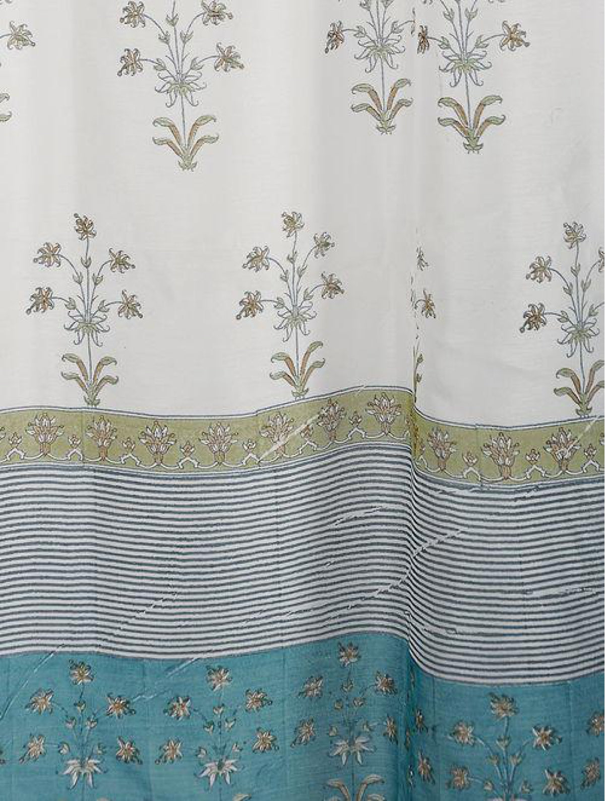 Chanderi Boota Blue Curtains (Set of 2)
