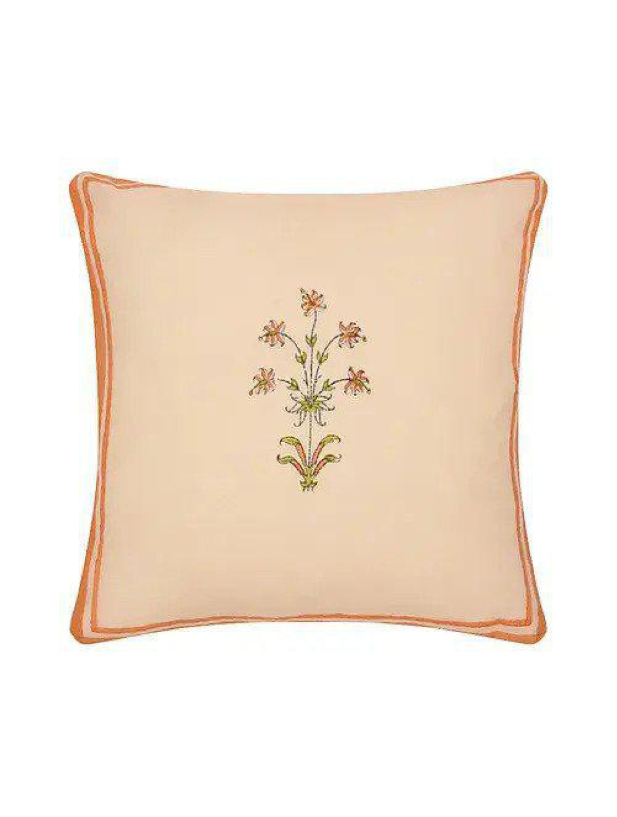 Pink & White Set Of 2 Hand Block Printed Cushion Cover