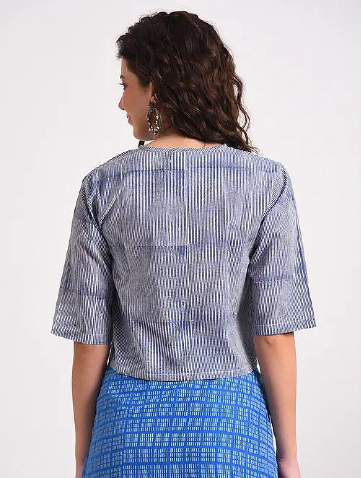 Indigo Cotton Blouse