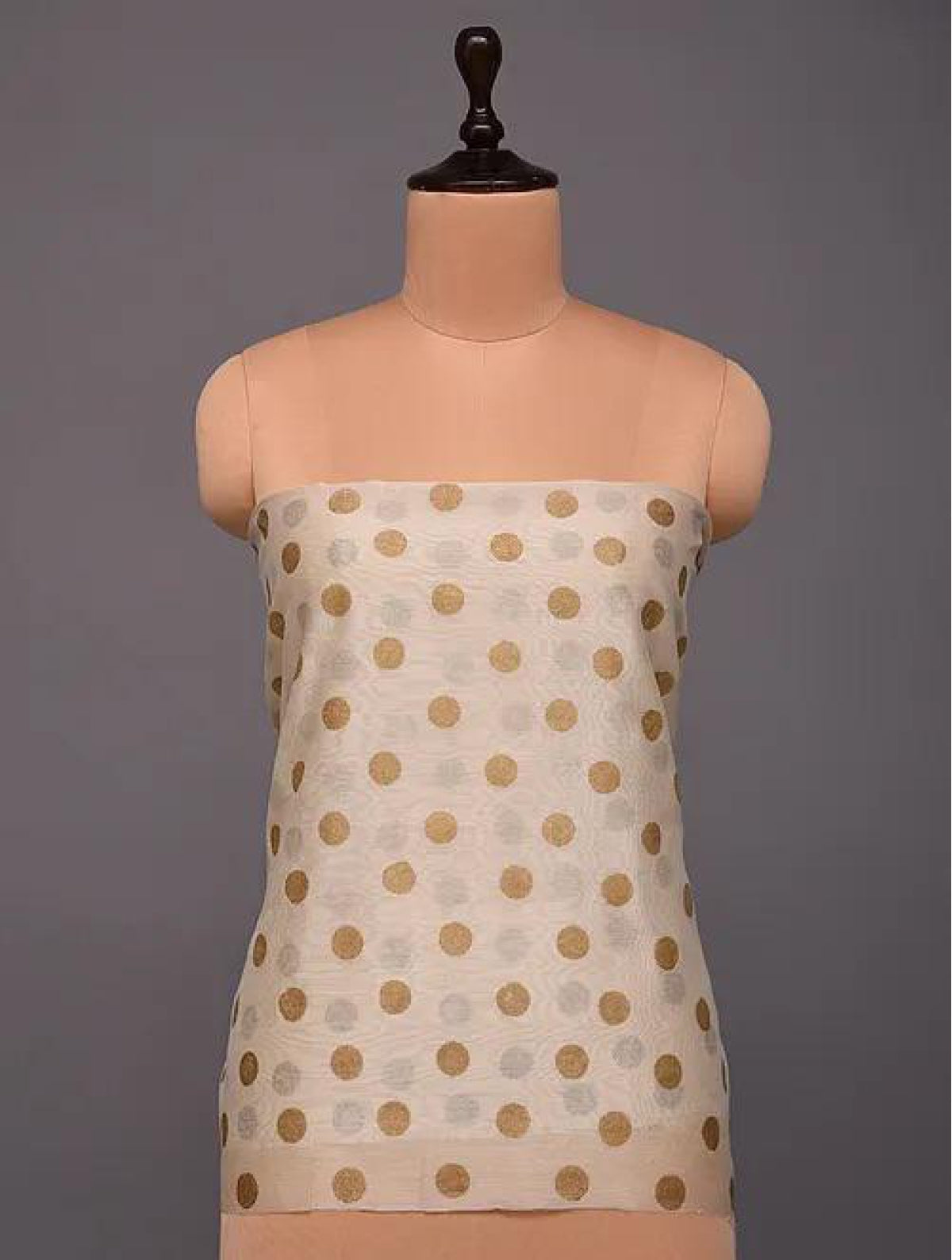 Chaderi Gold Polka Dots