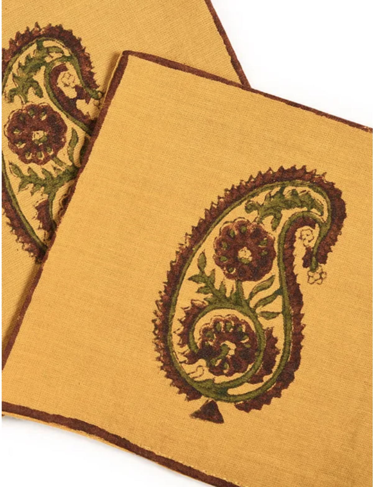 Set of 4 Yellow Fabric Coaster