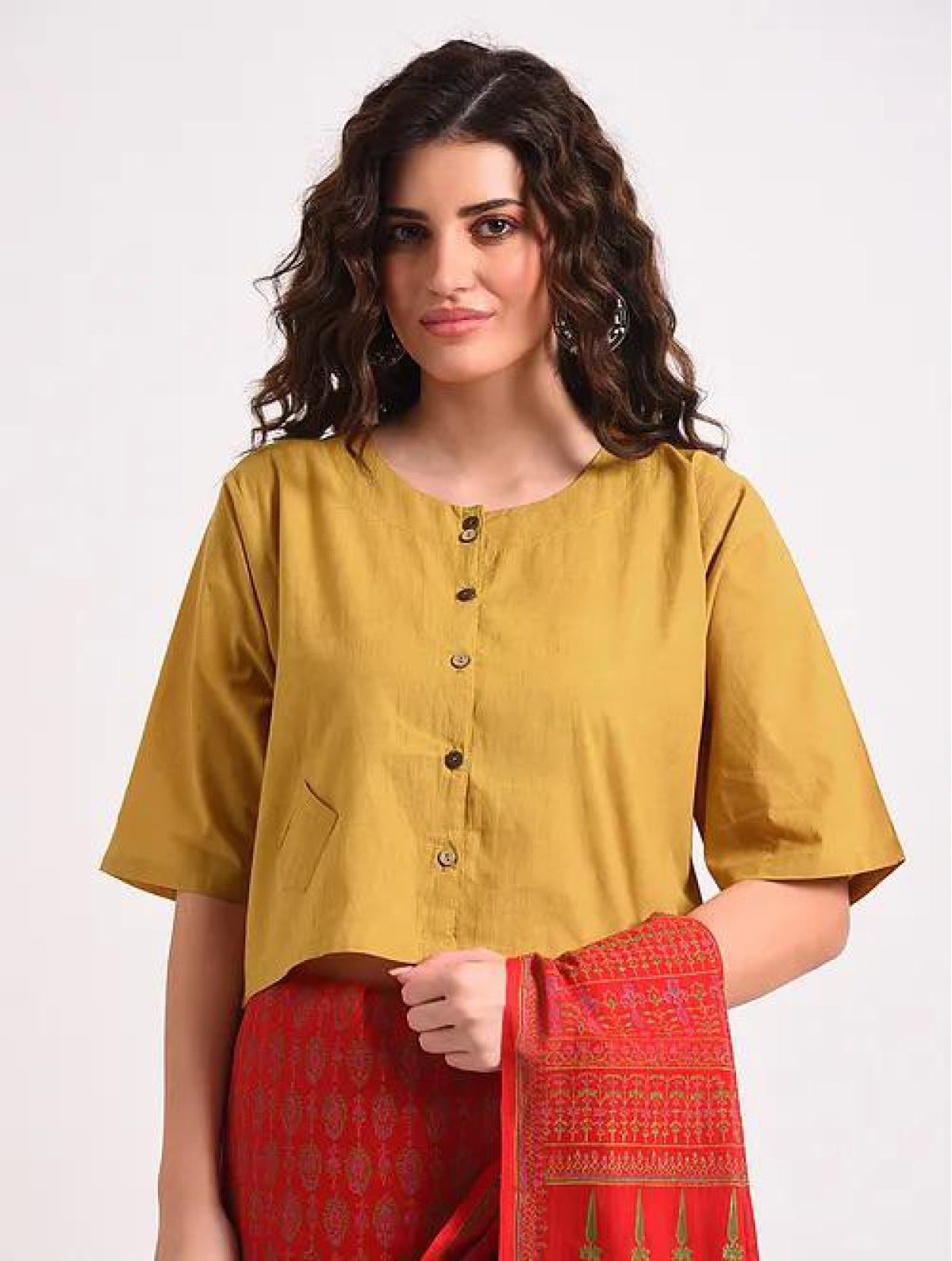 Mustard Cotton Blouse
