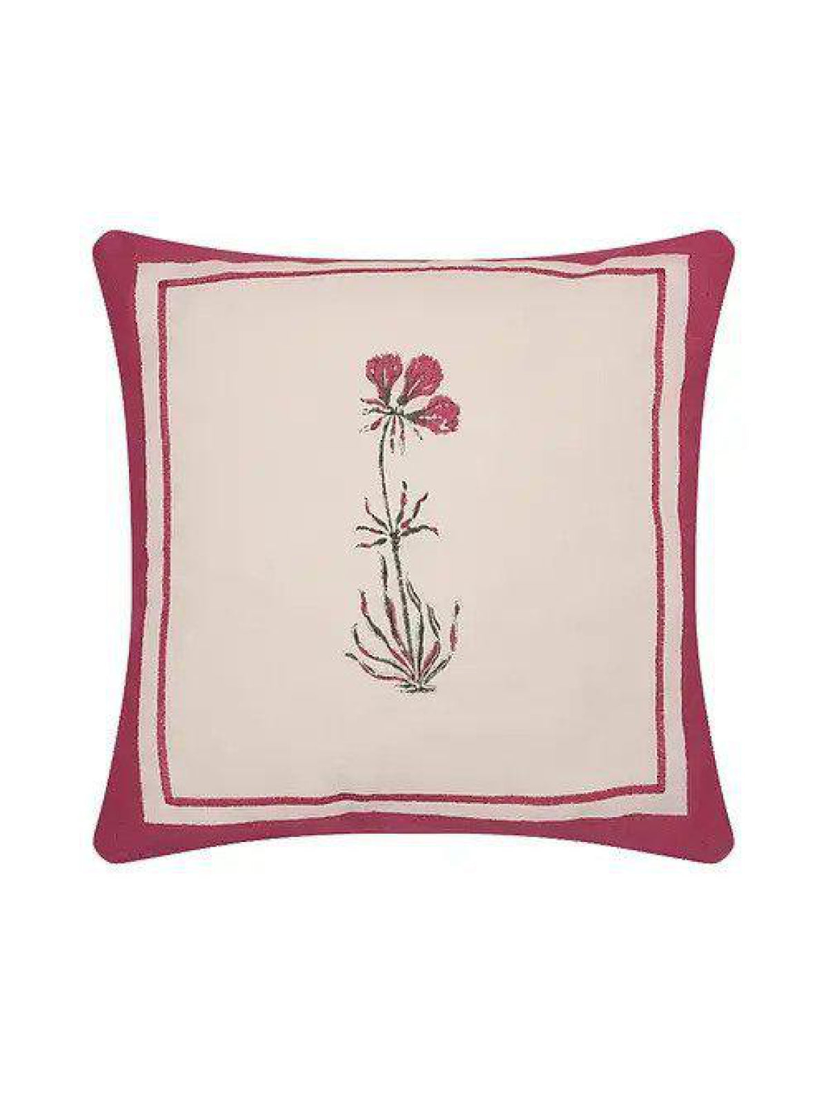 Pink & White Set Of 2 Hand Block Printed Cushion Cover