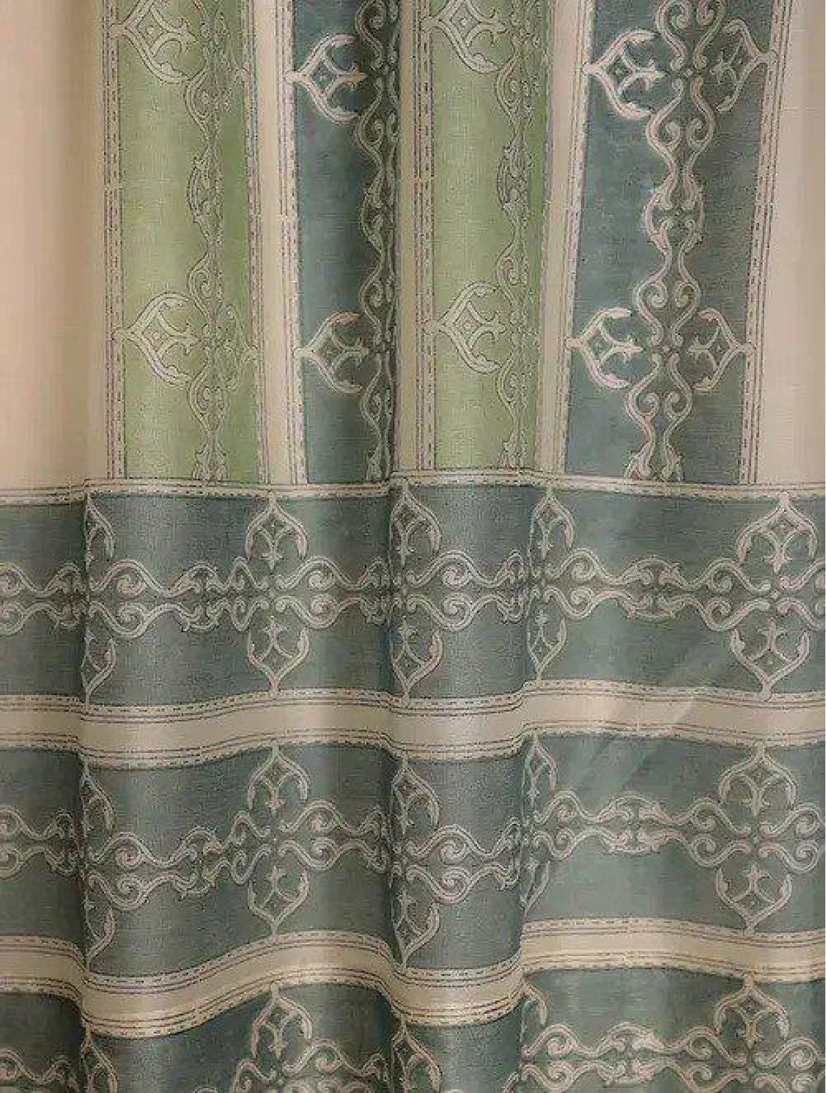 Set Of 2 Blue Chanderi Curtain