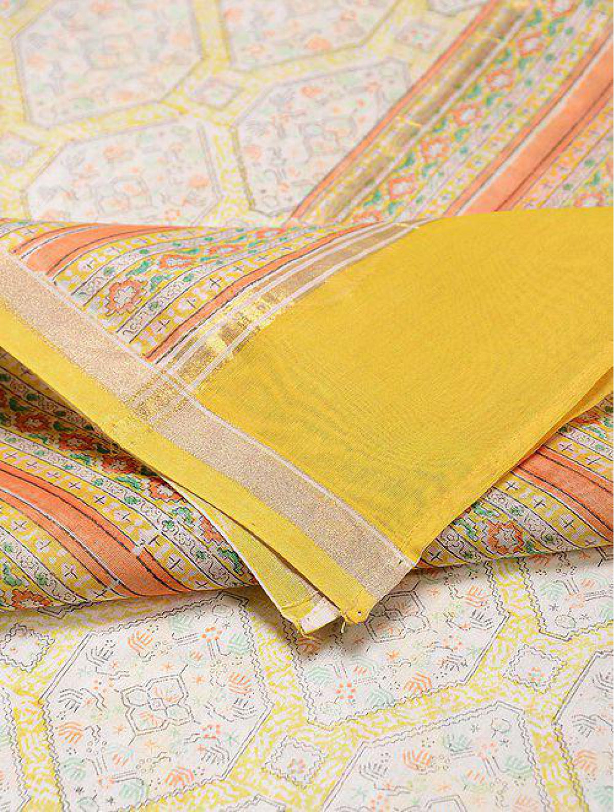 Light Yellow Chanderi Dupatta