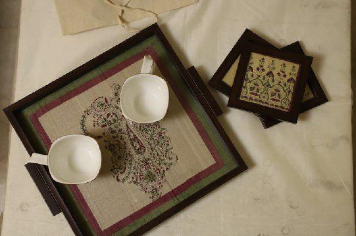 Wooden Handblock Printed Tray