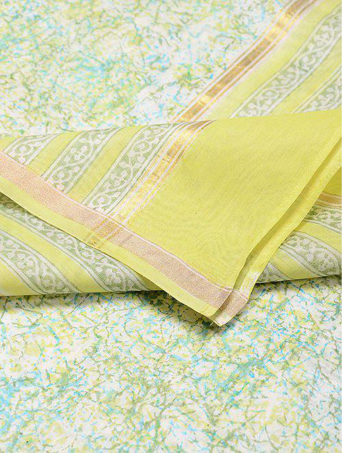Green- Yellow Chanderi Dupatta