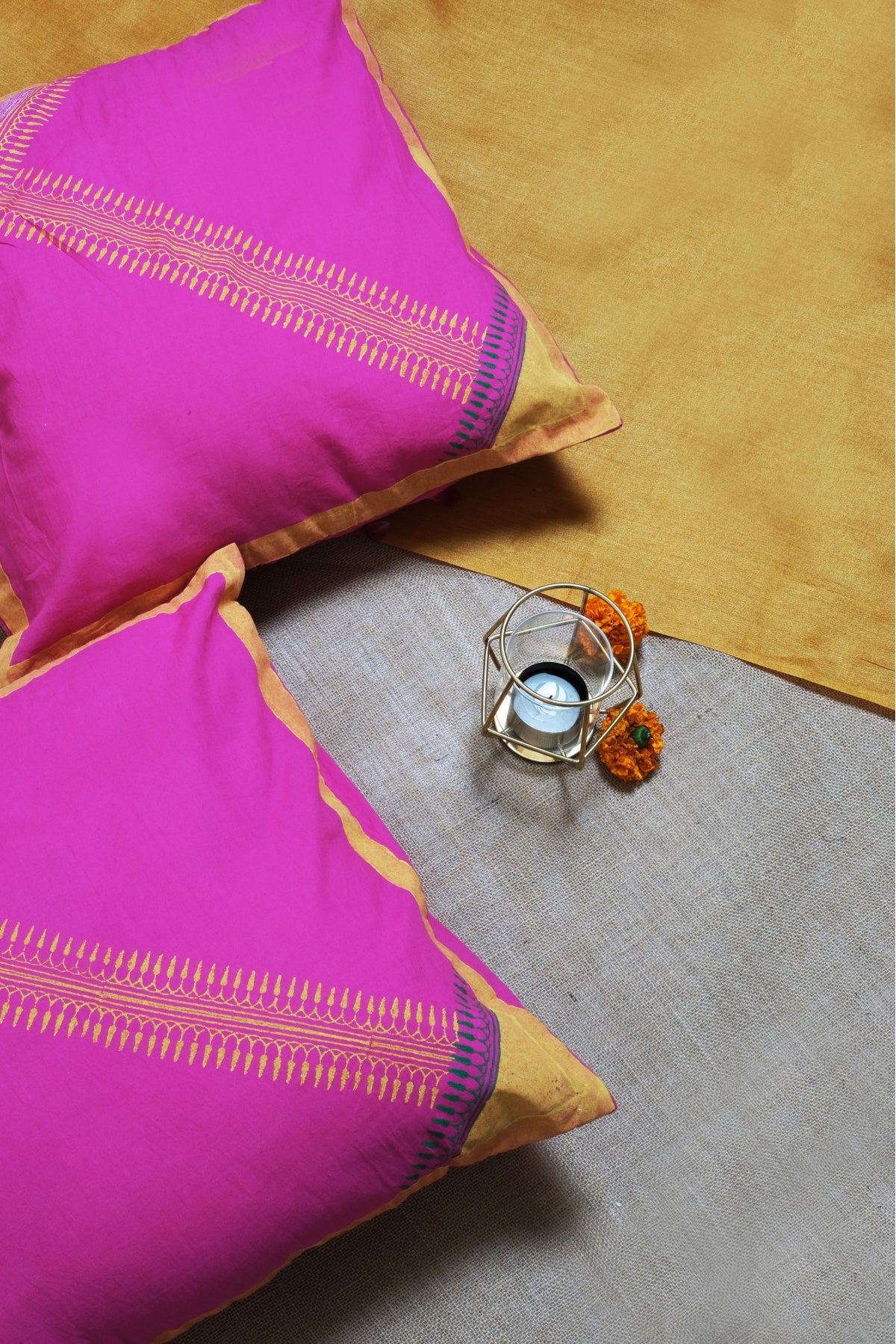 Diagonal Pink Cushion Cover 16*16 (set of 2)