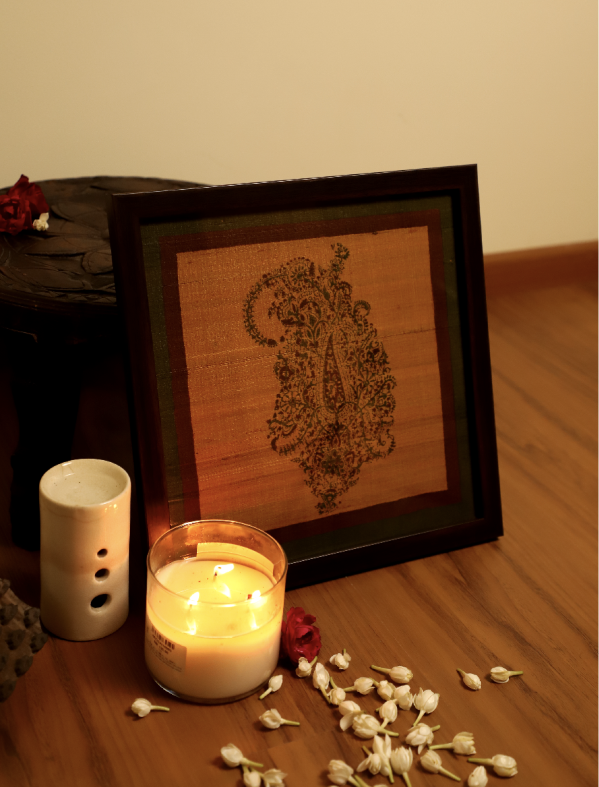 Set Of 2- Handblock Printed Wooden Wall Frame