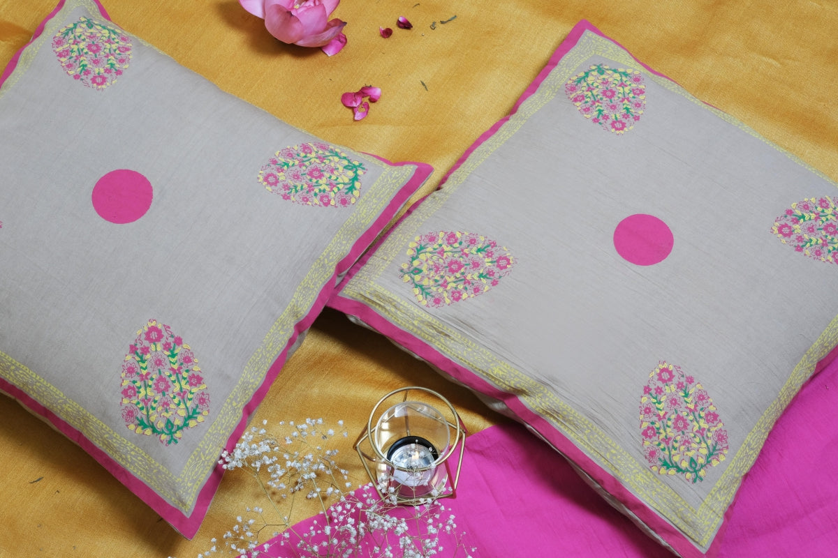 4 Paisley Beige Cushion Cover 12*12 (set of 2)