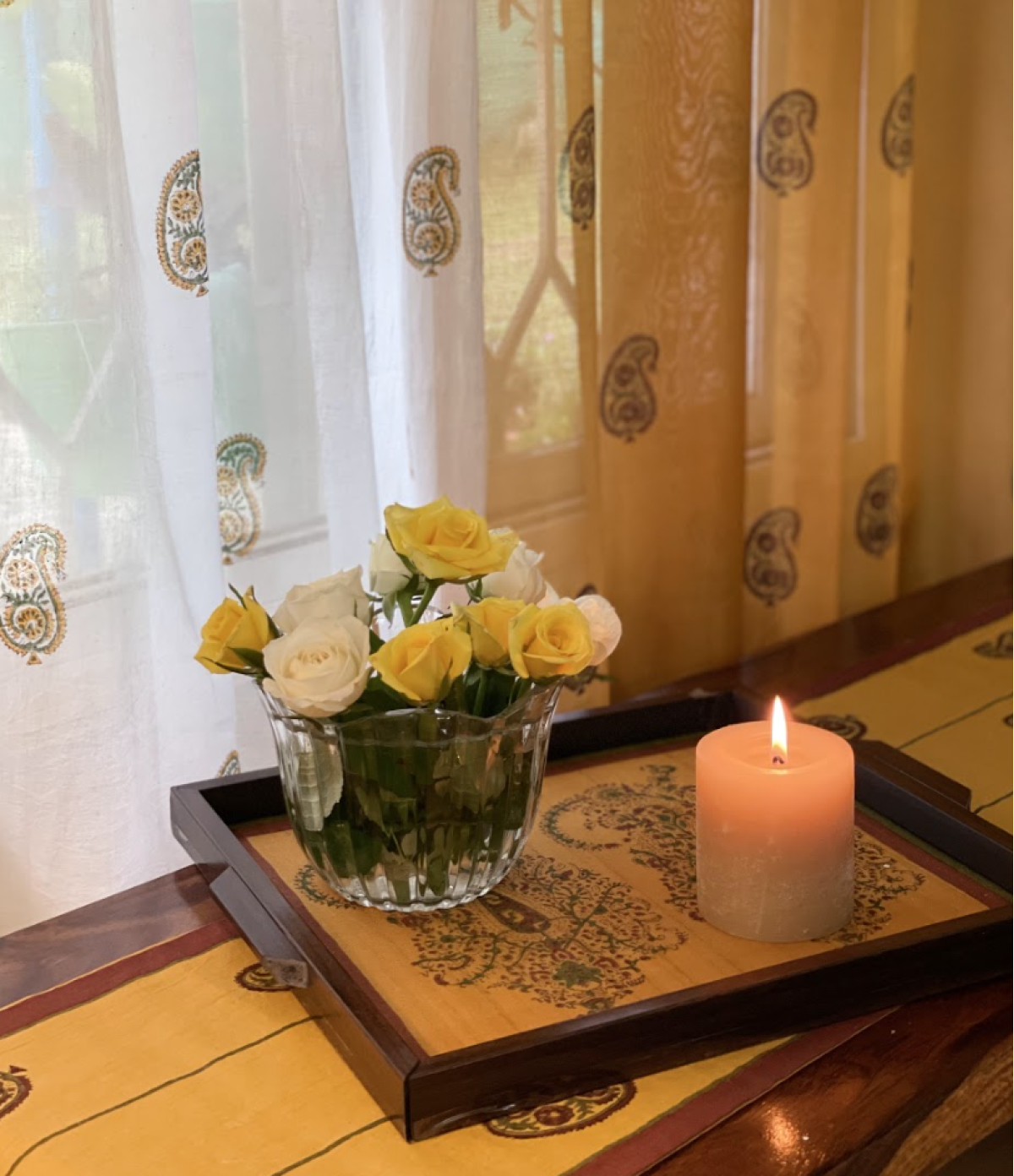 Wooden Handblock Printed Tray