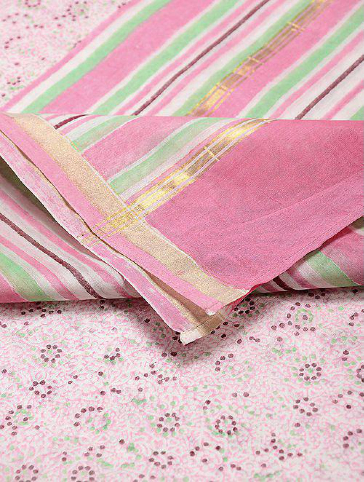 Magenta-white Chanderi Dupatta