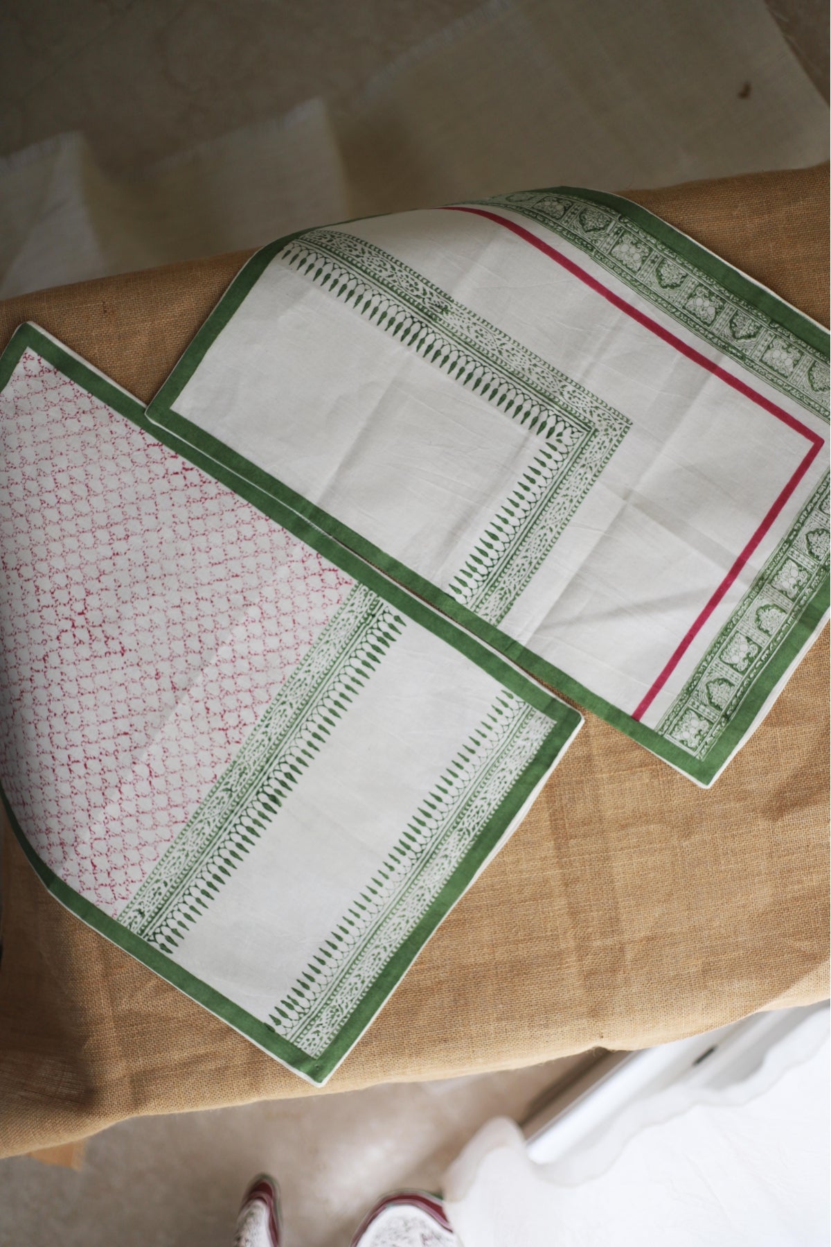 Pink and Green Table Mats 6 in each design (Set of 12)