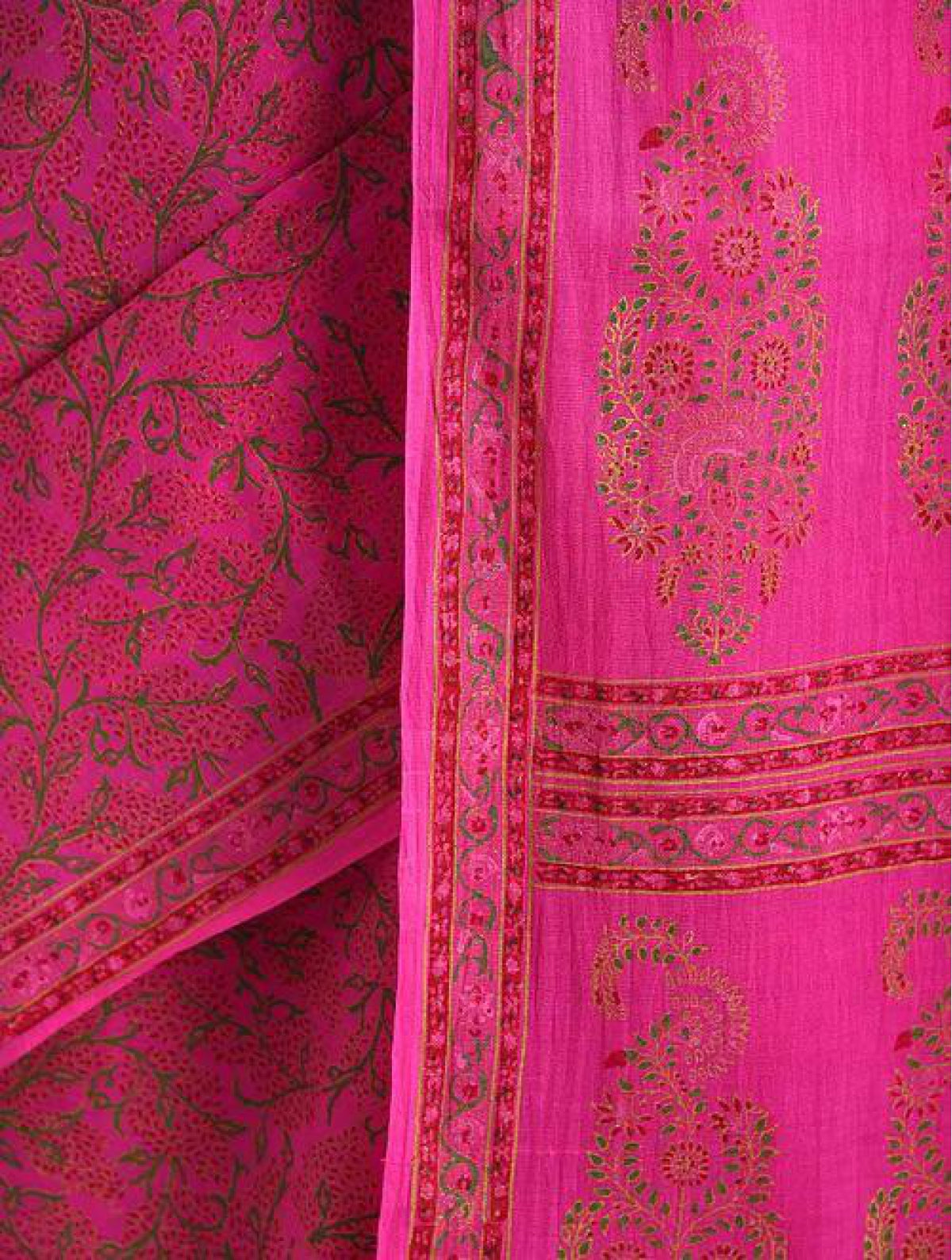 Fuschia Pink Cotton Saree