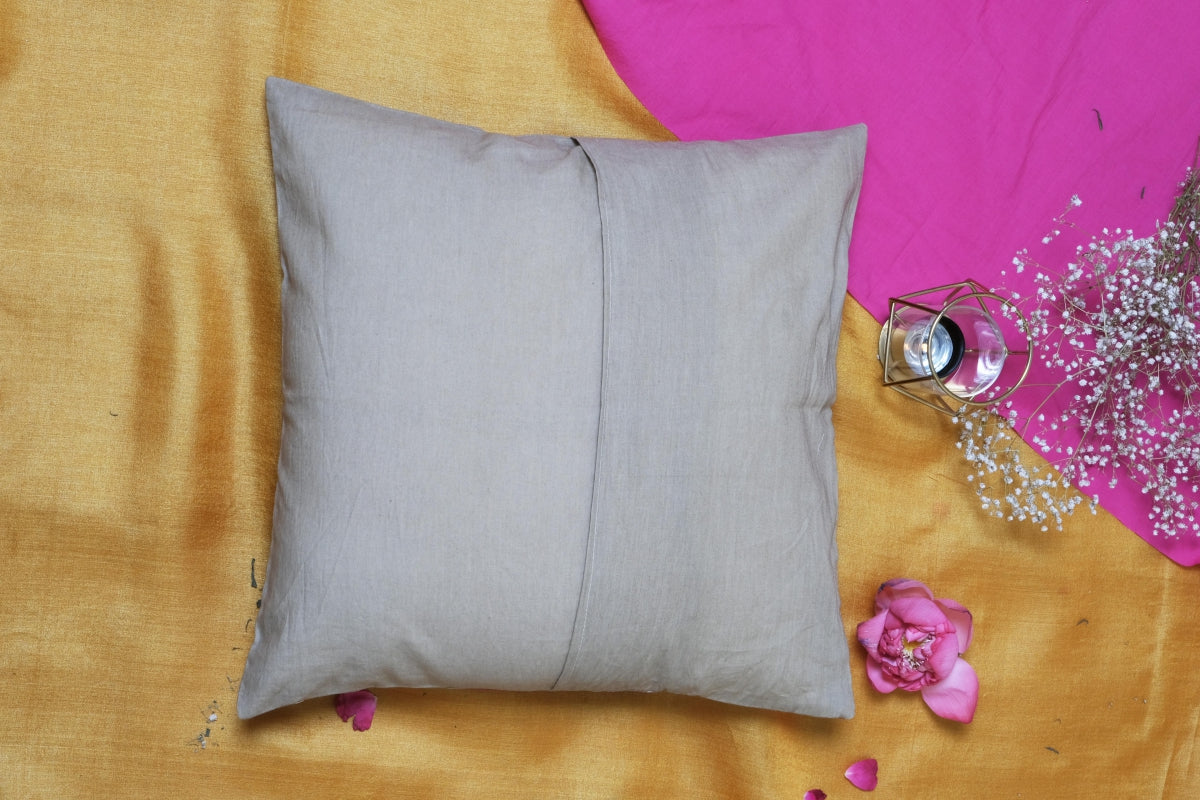 Sqaure Border Beige Cushion Cover 1616 (set of 2)