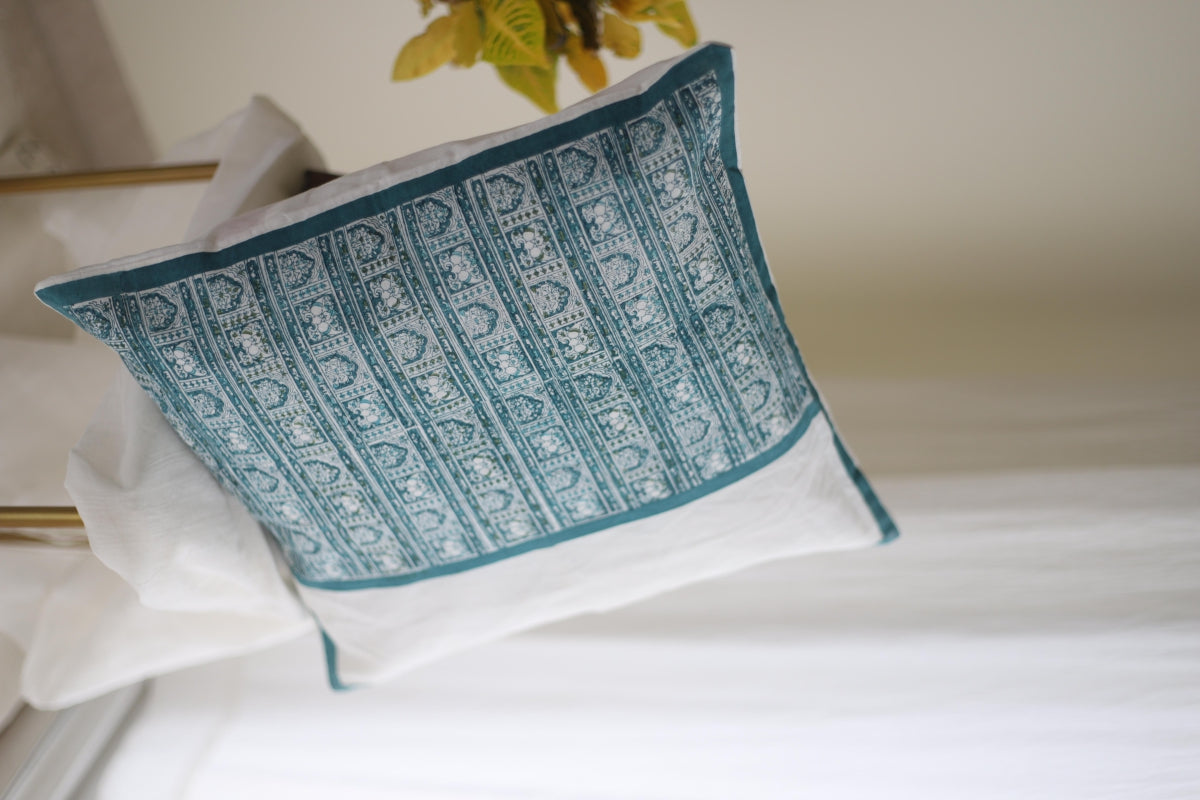 Blue Pata Print Cushion Cover (Set of 2)