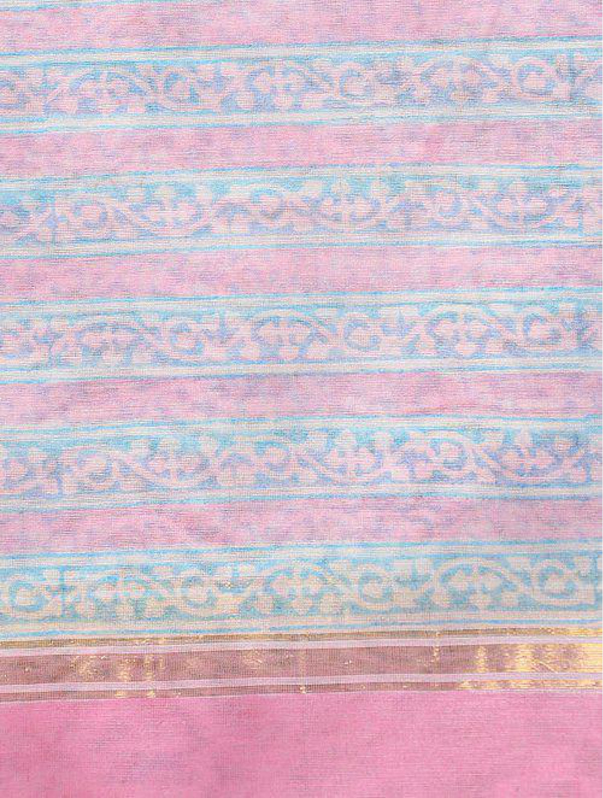 Pink-blue Chanderi Dupatta