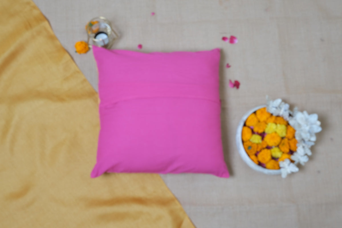 Jaal & Paisley Pink Cushion Cover 16*16 (set of 2)