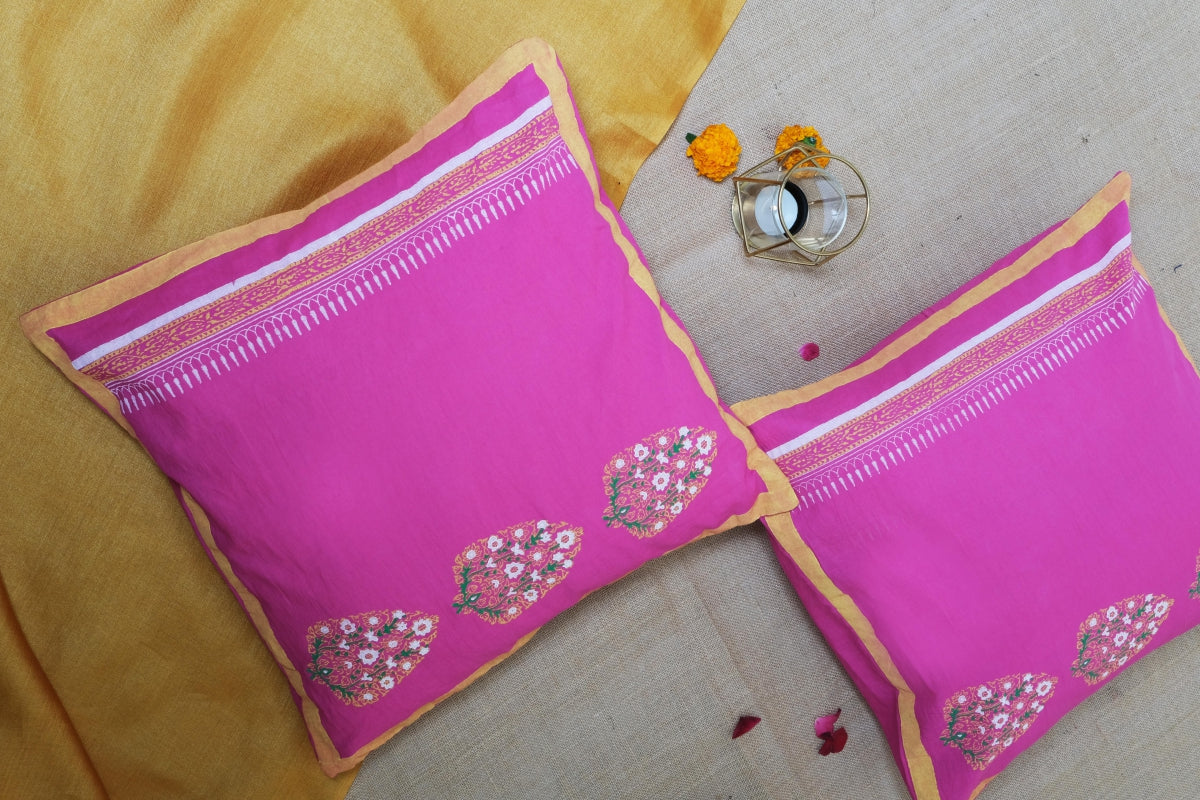 Triple Paisely Pink Cushion Cover 16*16 (set of 2)