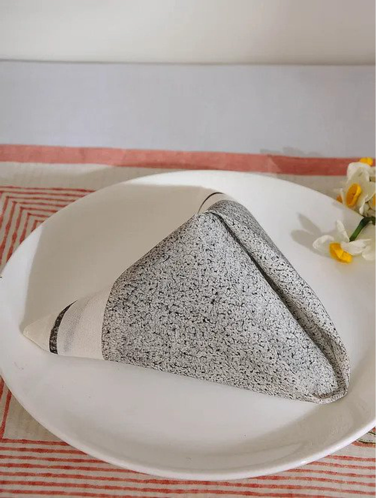 Black Boota Table Mats with Napkins (Set of 12)