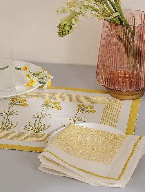 Yellow Patta Napkins (Set of 6)