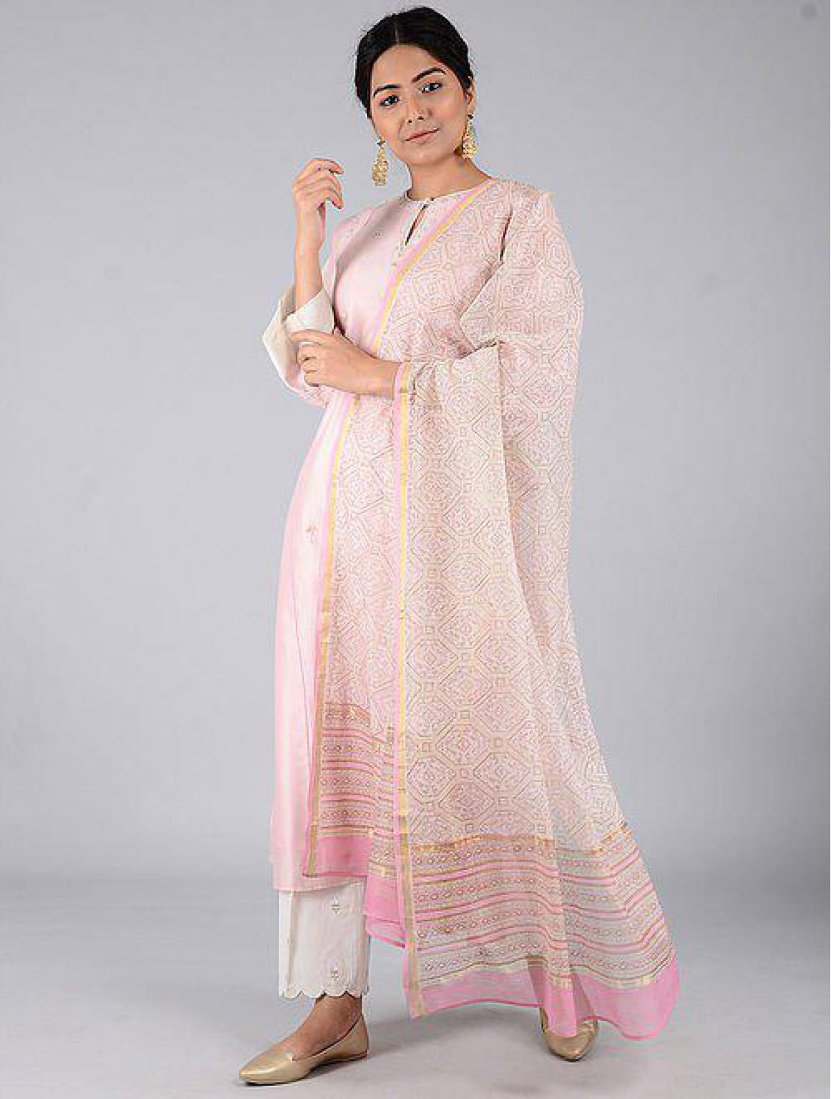 Pink Chanderi Dupatta