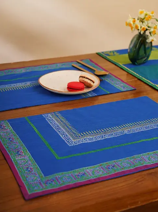 Fence Blue Table Mat Sets