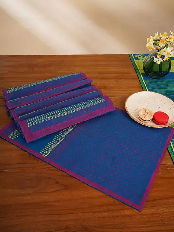 Pink Jaal Beige Table Mat 18*12(set of 6)