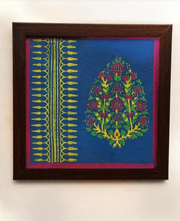 Blue Cotton Wall Frame (Set of 2)