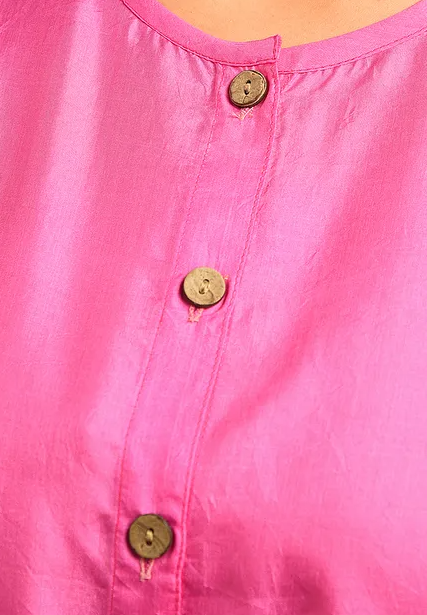 Pink Block Printed Mulberry Silk Blouse