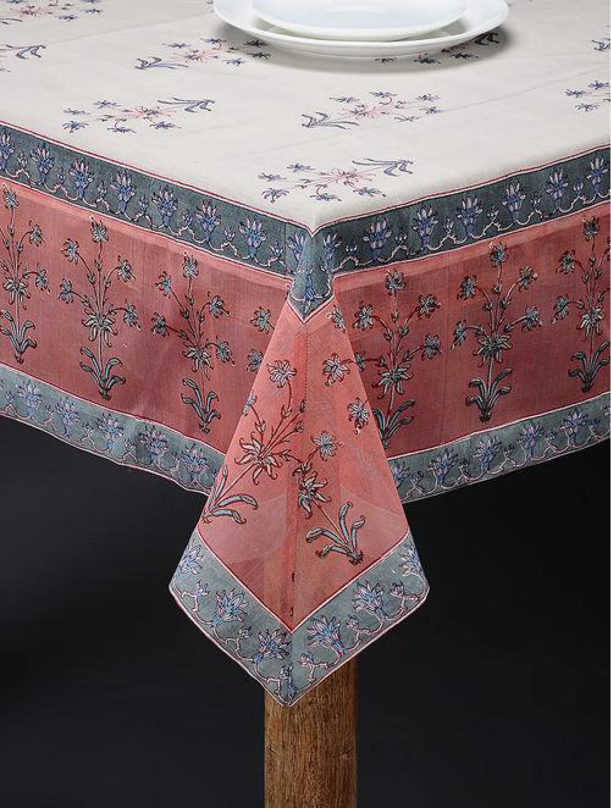 Wazir Bloom Rust /Blue Table Cover